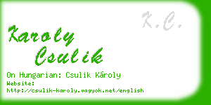 karoly csulik business card